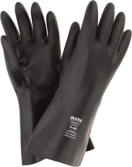 MAPA Professional - Size L (9), 14" Long, 30 mil Thick, Neoprene Chemical Resistant Gloves - Textured Finish, Gauntlet Cuff, Black - Industrial Tool & Supply