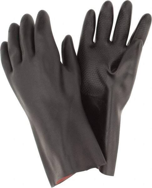 MAPA Professional - Size 2XL (11), 14" Long, 30 mil Thick, Neoprene Chemical Resistant Gloves - Textured Finish, Gauntlet Cuff, Black - Industrial Tool & Supply