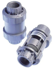 Plast-O-Matic - 3" PVC Check Valve - Inline, FNPT x FNPT, 150 WOG - Industrial Tool & Supply