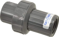 Plast-O-Matic - 1" PVC Check Valve - Inline, FNPT x FNPT, 150 WOG - Industrial Tool & Supply