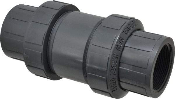 Plast-O-Matic - 2" PVC Check Valve - Inline, FNPT x FNPT, 150 WOG - Industrial Tool & Supply