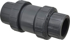 Plast-O-Matic - 2" PVC Check Valve - Inline, FNPT x FNPT, 150 WOG - Industrial Tool & Supply