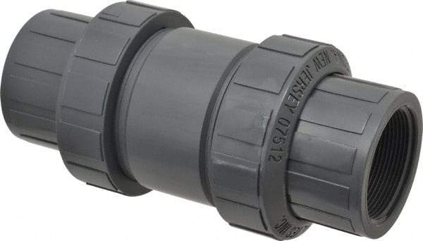 Plast-O-Matic - 2" PVC Check Valve - Inline, FNPT x FNPT, 150 WOG - Industrial Tool & Supply