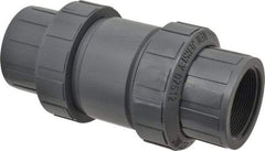 Plast-O-Matic - 2" PVC Check Valve - Inline, FNPT x FNPT, 150 WOG - Industrial Tool & Supply