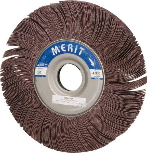 Merit Abrasives - 10" Diam, 60 Grit Aluminum Oxide Unmounted Flap Wheel - 1-3/4" Hole, 1" Wide, Coated, Medium Grade, 4,500 Max RPM , Cloth Backing - Industrial Tool & Supply
