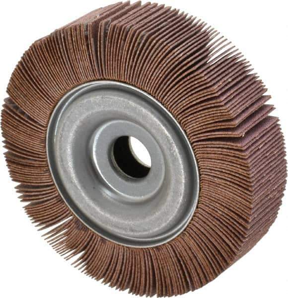 Merit Abrasives - 4" Diam, 120 Grit Aluminum Oxide Unmounted Flap Wheel - 5/8" Hole, 1" Wide, Coated, Fine Grade, 12,000 Max RPM , Cloth Backing - Industrial Tool & Supply