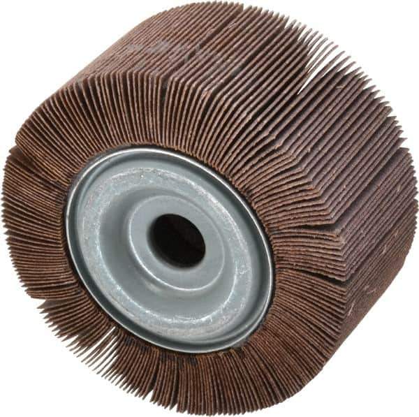 Merit Abrasives - 4" Diam, 120 Grit Aluminum Oxide Unmounted Flap Wheel - 5/8" Hole, 2" Wide, Coated, Fine Grade, 12,000 Max RPM , Cloth Backing - Industrial Tool & Supply