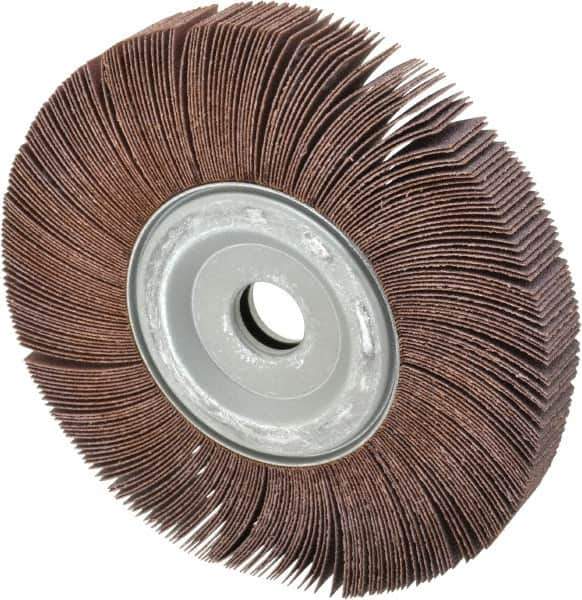 Merit Abrasives - 8" Diam, 60 Grit Aluminum Oxide Unmounted Flap Wheel - 1" Hole, 1" Wide, Coated, Medium Grade, 4,500 Max RPM , Cloth Backing - Industrial Tool & Supply