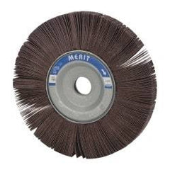 Merit Abrasives - 8" Diam, 120 Grit Aluminum Oxide Unmounted Flap Wheel - 1" Hole, 1" Wide, Coated, Fine Grade, 4,500 Max RPM , Cloth Backing - Industrial Tool & Supply