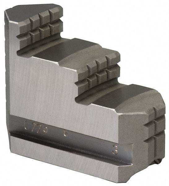 Bison - 3 to 3-1/2" Chuck Diam Compatibility, Steel Master Jaws - 0.51" Wide x 1.3385" Long x 1.18" High - Industrial Tool & Supply