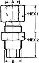 Voss - M16x2-1/4 Thread, 6,000 Max psi, Gauge To Thread Monitoring Coupling - 49mm Long, Pressure Tests - Industrial Tool & Supply