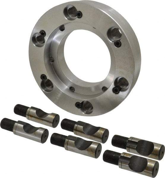 Pratt Burnerd America - Adapter Back Plate for 12" Diam Self Centering Lathe Chucks - D1-8 Mount, 3.285" Through Hole Diam, Steel - Industrial Tool & Supply