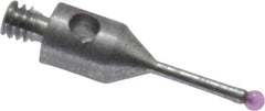 Fowler - 1 mm Ball Diameter, Stainless Steel Stem, M2 Thread, Ruby Point Ball Tip CMM Stylus - 10 mm Overall Length - Industrial Tool & Supply