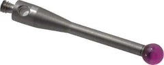 Fowler - 3 mm Ball Diameter, Stainless Steel Stem, M2 Thread, Ruby Point Ball Tip CMM Stylus - 20 mm Overall Length - Industrial Tool & Supply