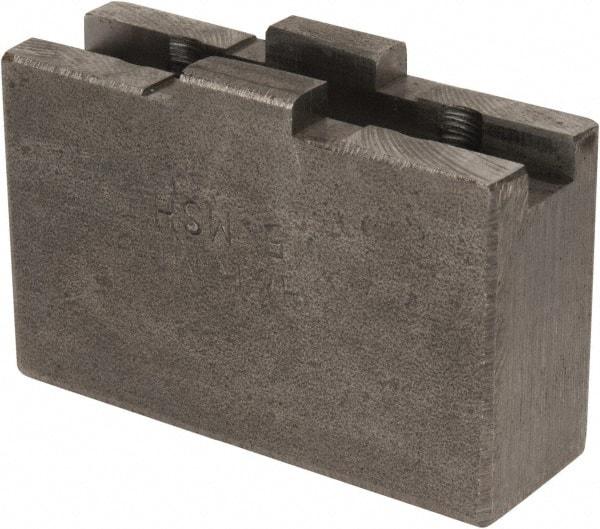 H & R Manufacturing - 5 to 6" Chuck Capacity, Tongue & Groove Attachment, Square Soft Lathe Chuck Jaw - Steel, 1-1/4" Btw Mount Hole Ctrs, 2-3/16" Long x 3/4" Wide x 1-3/8" High, 5/16" Groove - Industrial Tool & Supply