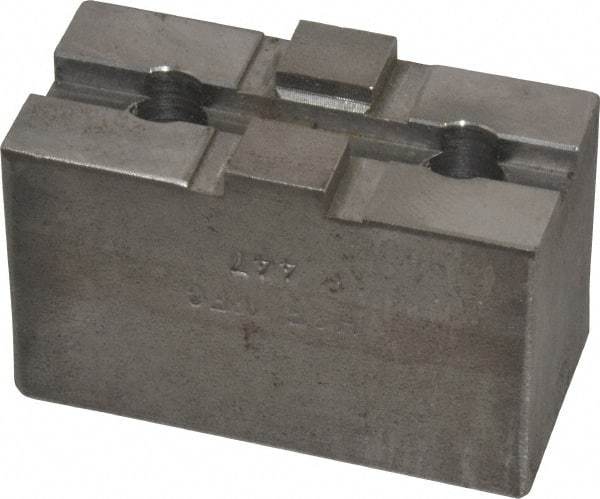H & R Manufacturing - 5 to 6" Chuck Capacity, Tongue & Groove Attachment, Square Soft Lathe Chuck Jaw - Steel, 1-1/2" Btw Mount Hole Ctrs, 2-5/8" Long x 1-1/4" Wide x 1-5/8" High, 5/16" Groove - Industrial Tool & Supply