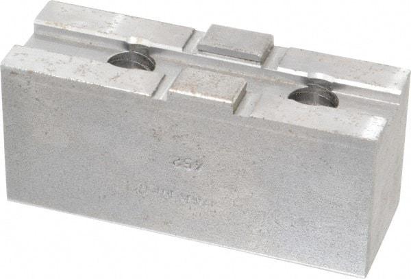 H & R Manufacturing - 10" Chuck Capacity, Tongue & Groove Attachment, Square Soft Lathe Chuck Jaw - Steel, 2-1/8" Btw Mount Hole Ctrs, 4-1/4" Long x 1-1/2" Wide x 1-7/8" High, 1/2" Groove - Industrial Tool & Supply
