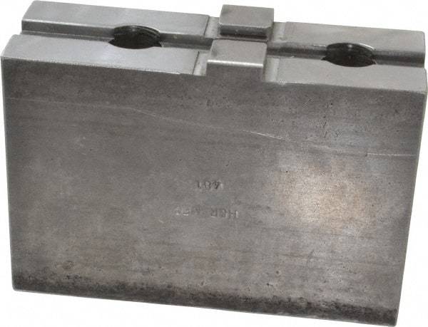 H & R Manufacturing - 18 to 21" Chuck Capacity, Tongue & Groove Attachment, Square Soft Lathe Chuck Jaw - Steel, 3" Btw Mount Hole Ctrs, 5-5/8" Long x 2" Wide x 3-13/16" High, 1/2" Groove - Industrial Tool & Supply