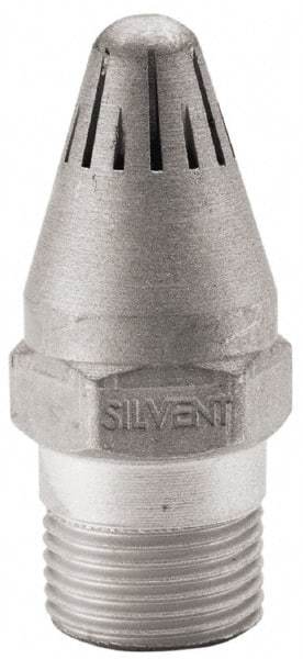 Silvent - Blow Gun High Force Nozzle - 3/8 MPT, 1.81" Hose Length, Aluminum, 145 psi, 238°F - Industrial Tool & Supply