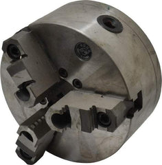 Interstate - 3 Jaws, 6" Diam, Self Centering Manual Lathe Chuck - D1-3 Mount Spindle, Reversible, 1.5748" Through Hole Diam, Cast Iron - Industrial Tool & Supply