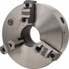 Interstate - 3 Jaws, 12" Diam, Self Centering Manual Lathe Chuck - D1-6 Mount Spindle, Reversible, 3-15/16" Through Hole Diam, Cast Iron - Industrial Tool & Supply