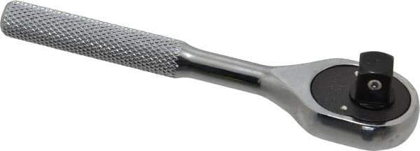 Proto - 3/8" Drive Pear Head Ratchet - Chrome Finish, 5" OAL, 24 Gear Teeth, Miniature/Stubby Head - Industrial Tool & Supply