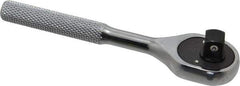Proto - 3/8" Drive Pear Head Ratchet - Chrome Finish, 5" OAL, 24 Gear Teeth, Miniature/Stubby Head - Industrial Tool & Supply