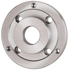 Bison - Adapter Back Plate for 10" Diam Self Centering Lathe Chucks - A2-8 Mount, 2.922" Through Hole Diam, 5.708mm ID, 9.84" OD, 1.07" Flange Height, Steel - Industrial Tool & Supply