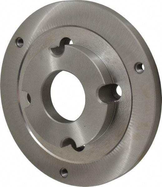 Bison - Adapter Back Plate for 8" Diam Self Centering Lathe Chucks - A2-5 Mount, 2.165" Through Hole Diam, 4.33mm ID, 7.87" OD, 0.768" Flange Height, Steel - Industrial Tool & Supply