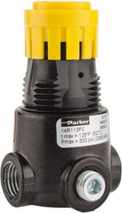 Parker - 1/4 NPT Port, 15 CFM, Zinc Miniature Regulator - 2 to 125 psi Range, 300 Max psi Supply Pressure, 1/8" Gauge Port Thread, 1.65" Wide x 2.88" High - Industrial Tool & Supply