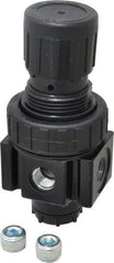 Parker - 1/4 NPT Port, 30 CFM, Zinc Economy Regulator - 2 to 125 psi Range, 300 Max psi Supply Pressure, 1/4" Gauge Port Thread, 2" Wide x 4.44" High - Industrial Tool & Supply