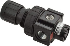Parker - 3/8 NPT Port, 40 CFM, Zinc Economy Regulator - 2 to 125 psi Range, 300 Max psi Supply Pressure, 1/4" Gauge Port Thread, 2" Wide x 4.44" High - Industrial Tool & Supply