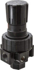 Parker - 1/2 NPT Port, 75 CFM, Zinc Compact Regulator - 2 to 125 psi Range, 250 Max psi Supply Pressure, 1/4" Gauge Port Thread, 2.81" Wide x 6.08" High - Industrial Tool & Supply