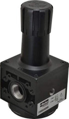 Parker - 3/4 NPT Port, 200 CFM, Aluminum Heavy-Duty Regulator - 2 to 125 psi Range, 250 Max psi Supply Pressure, 1/4" Gauge Port Thread, 3.62" Wide x 8.46" High - Industrial Tool & Supply