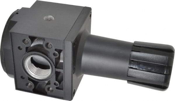 Parker - 1 NPT Port, 300 CFM, Aluminum Heavy-Duty Regulator - 2 to 125 psi Range, 250 Max psi Supply Pressure, 1/4" Gauge Port Thread, 3.62" Wide x 8.46" High - Industrial Tool & Supply
