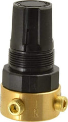 Parker - 1/8 NPT Port, Brass Miniature Regulator - 2 to 125 psi Range, 300 Max psi Supply Pressure, 1/8" Gauge Port Thread, 1-1/2" Wide x 2.87" High - Industrial Tool & Supply