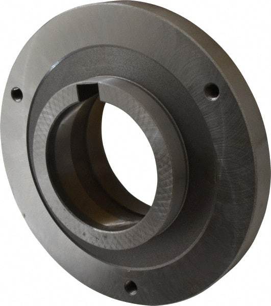 Bison - Adapter Back Plate for 8" Diam Self Centering Lathe Chucks - L-1 Mount, 4-1/8" Through Hole Diam, 6.93mm ID, 7.87" OD, 0.79" Flange Height, Steel - Industrial Tool & Supply