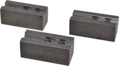 H & R Manufacturing - 8" Chuck Capacity, 1.5mm x 60° Serrated Attachment, Square Soft Lathe Chuck Jaw - 3 Jaws, Steel, 1" Btw Mount Hole Ctrs, 3-1/2" Long x 1-1/2" Wide x 1-1/2" High, 0.551" Groove, 12mm Fastener - Industrial Tool & Supply