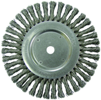 8" Diameter - 5/8" Arbor Hole - Cable Twist Steel Wire Straight Wheel - Industrial Tool & Supply