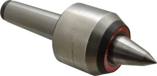 Rohm - MT5 Taper Shank, 3.74" Head Diam Live Center - 6,000 Max RPM, 3.32" Head Length, 1.65" Point Diam, 2.323" Point Len, 4,400 Lb Max Workpc, 11.01" OAL, Long Point - Industrial Tool & Supply