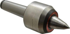 Rohm - MT5 Taper Shank, 3.74" Head Diam Live Center - 6,000 Max RPM, 3.32" Head Length, 1.65" Point Diam, 2.323" Point Len, 4,400 Lb Max Workpc, 11.01" OAL, Long Point - Industrial Tool & Supply