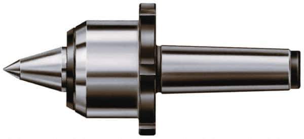 Rohm - MT4 Taper Shank, 2.66" Head Diam Live Center - 7,000 Max RPM, 2.86" Head Length, 1.26" Point Diam, 1.732" Point Len, 2,200 Lb Max Workpc, 8.9" OAL, Long Point - Industrial Tool & Supply