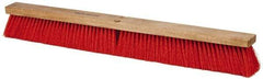 PRO-SOURCE - 30" Heavy Duty Synthetic Push Broom - 4" Bristle Length, Wood Block, Threaded Handle Connection - Industrial Tool & Supply