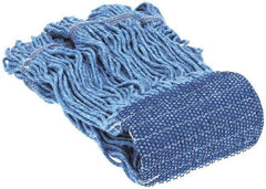 PRO-SOURCE - 5" Blue Head Band, Small Blended Fiber Loop End Mop Head - 4 Ply, Clamp Jaw Connection, Use for General Purpose - Industrial Tool & Supply