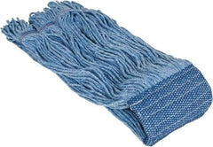 PRO-SOURCE - 5" Blue Head Band, X-Large Blended Fiber Loop End Mop Head - 4 Ply, Clamp Jaw Connection, Use for General Purpose - Industrial Tool & Supply