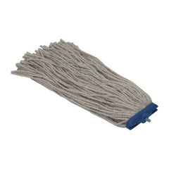 PRO-SOURCE - 1" White Head Band, Large Cotton Cut End Mop Head - 4 Ply, Screw On Connection, Use for Heavy Duty Floor Cleaning - Industrial Tool & Supply