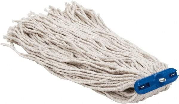 PRO-SOURCE - 1" White Head Band, X-Large Cotton Cut End Mop Head - 4 Ply, Screw On Connection, Use for Heavy Duty Floor Cleaning - Industrial Tool & Supply