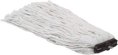 PRO-SOURCE - 1" White Head Band, X-Large Rayon Cut End Mop Head - 4 Ply, Screw On Connection, Use for Heavy Duty Floor Cleaning - Industrial Tool & Supply