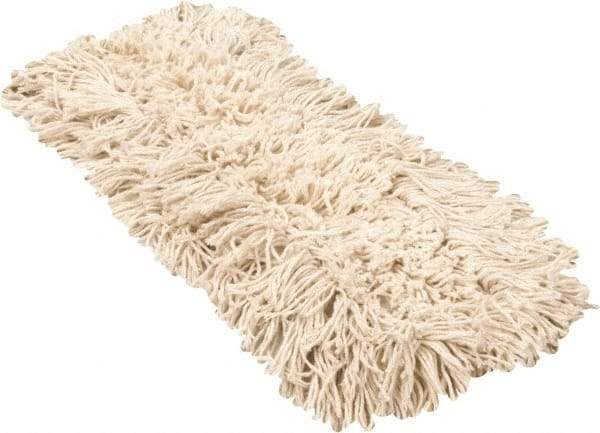 PRO-SOURCE - 18" Long x 3-1/2" Wide Yarn Blend Dust Mop Head - Snap-On, Blue, Looped Head, Launderable - Industrial Tool & Supply