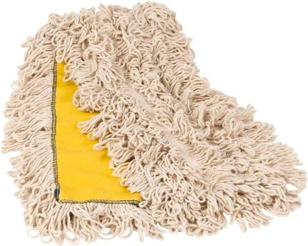 PRO-SOURCE - 48" Long x 3-1/2" Wide Yarn Blend Dust Mop Head - Snap-On, Yellow, Looped Head, Launderable - Industrial Tool & Supply